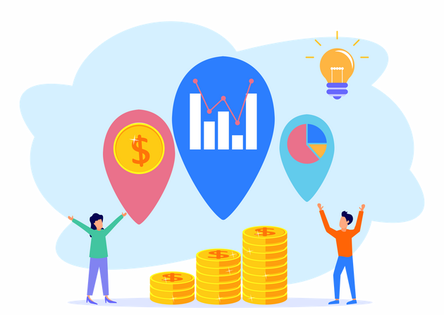 Business growth graph  Illustration