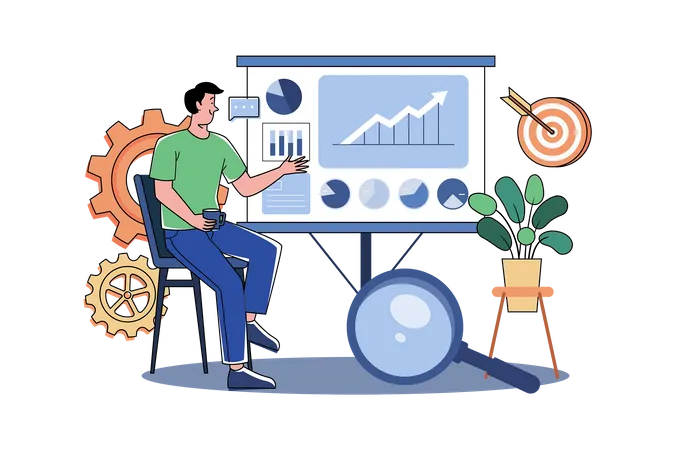 Business Growth Management Analysis  Illustration