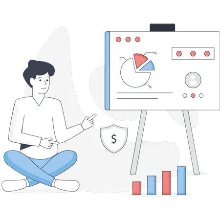 Business growth management analysis  Illustration
