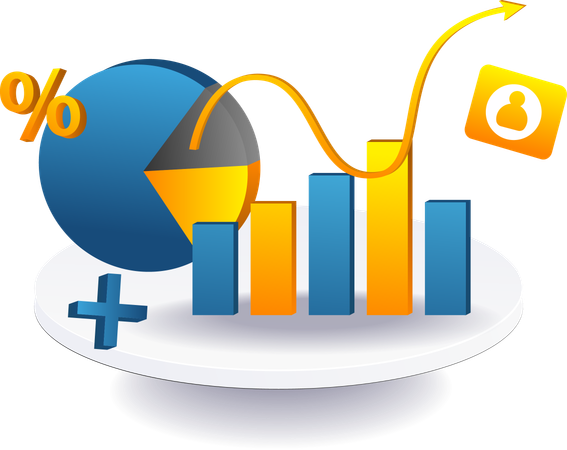 Business growth percentage data  Illustration