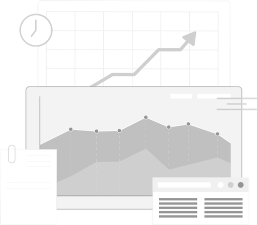 Business Growth time and report  Illustration