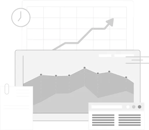 Business Growth time and report  Illustration