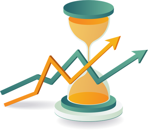 Business growth time  Illustration