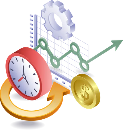 Business growth timeline  Illustration