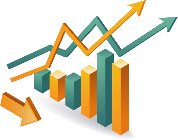 Business growth with bar chart  Illustration