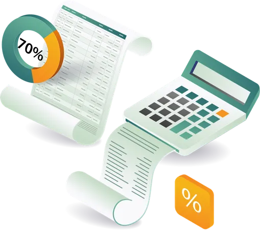 Business growth with percentage and analysis report details  Illustration