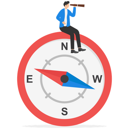 Business guidance compass  일러스트레이션