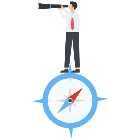 Business guidance direction compass  Illustration