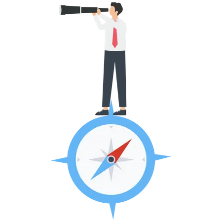 Business guidance direction compass  Illustration