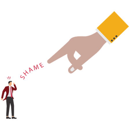 Business hand pointing businessman for Blame and Shame  Illustration