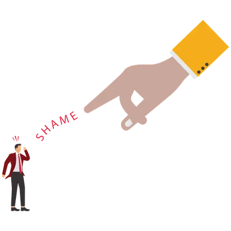 Business hand pointing businessman for Blame and Shame  Illustration