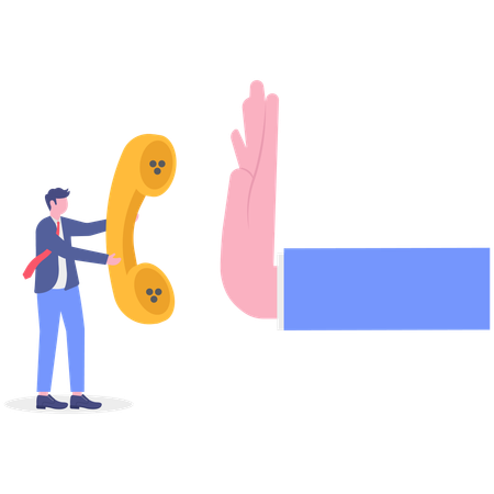 Business hand rejecting business call  Illustration