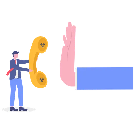 Business hand rejecting business call  Illustration