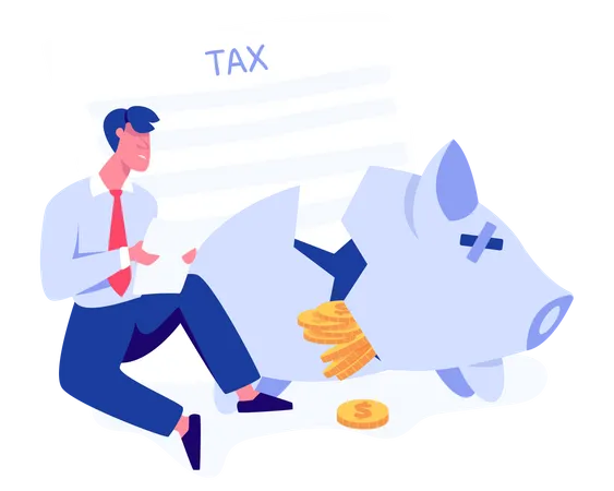 Business heavy taxation  Illustration