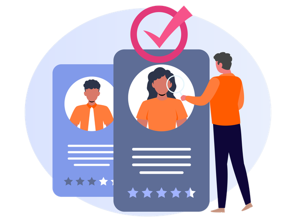Business hr doing Candidate Selection  Illustration