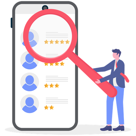 Business HR searching candidate resumes  Illustration