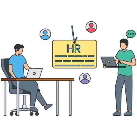 Business HR team working together  Illustration