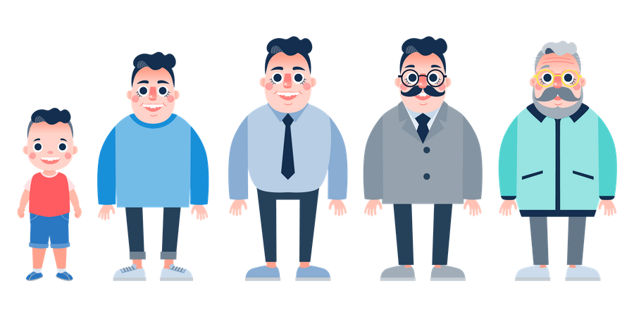 Business human life cycles  Illustration