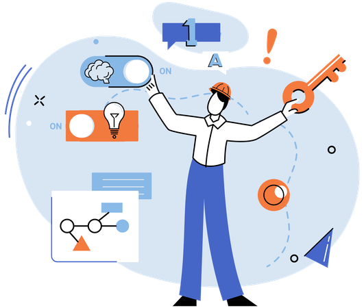Business idea unwavering belief in potential and determination to overcome challenges  Illustration
