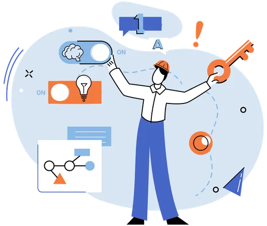 Business idea unwavering belief in potential and determination to overcome challenges  Illustration