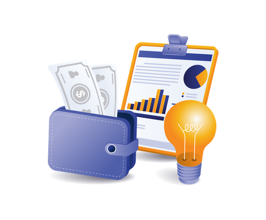 Business income analytics idea  Illustration