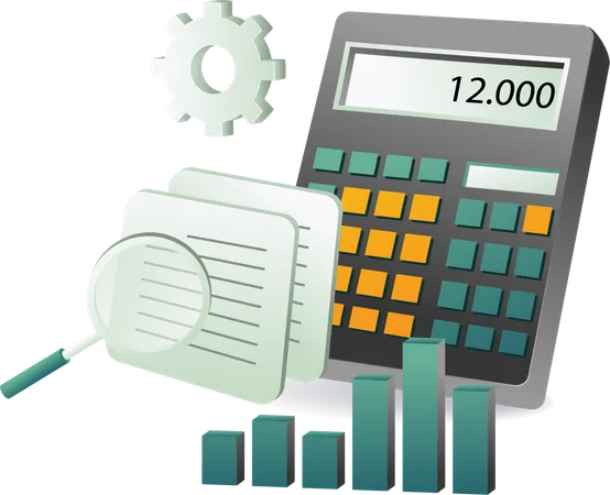 Business income growth calculation tool  Illustration