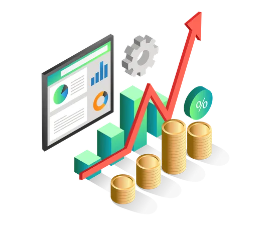 Business income growth  Illustration