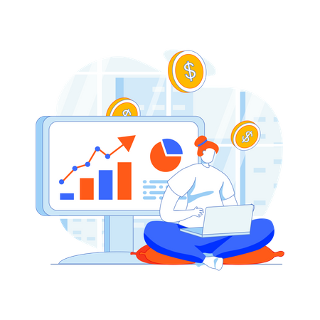 Business income tracking  Illustration