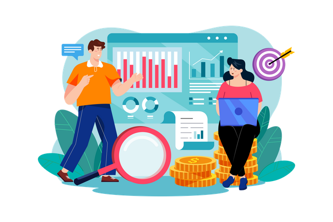 Business income tracking  Illustration