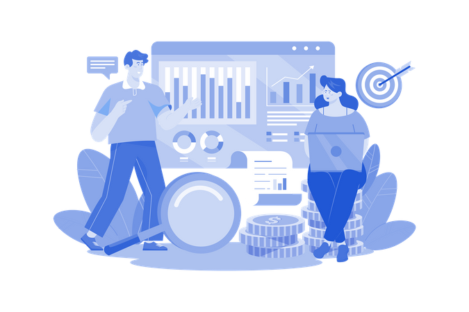 Business income tracking  Illustration