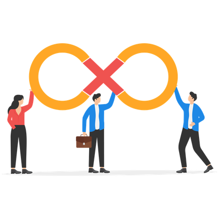 Business infinite cooperation  Illustration