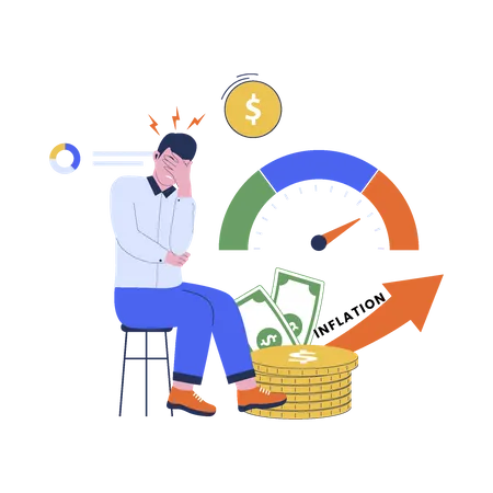 Vector Of Inflation Illustration Financial Crisis Flat Design Illustration Illustration