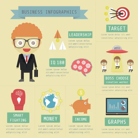 Geschaefts, Infographic,, Money,, Financial,, Marketing,, Flache, Und, Pastell, Stil  Illustration