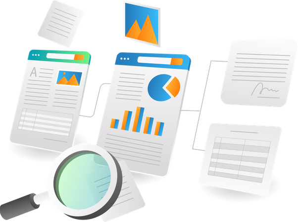 Business information data  Illustration