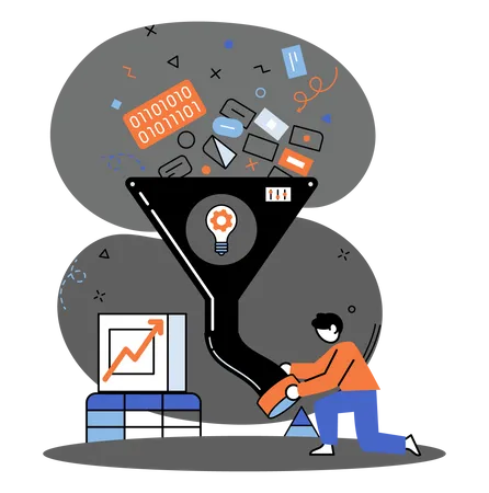 Business intelligence data analysis  Illustration