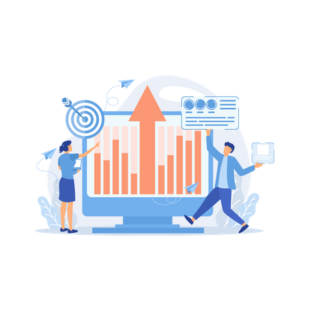 Business Intelligence-Experten wandeln Daten in nützliche Informationen um  Illustration