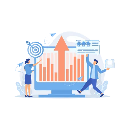 Business Intelligence-Experten wandeln Daten in nützliche Informationen um  Illustration