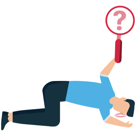 Business Investigation with Magnifying Glass  Illustration