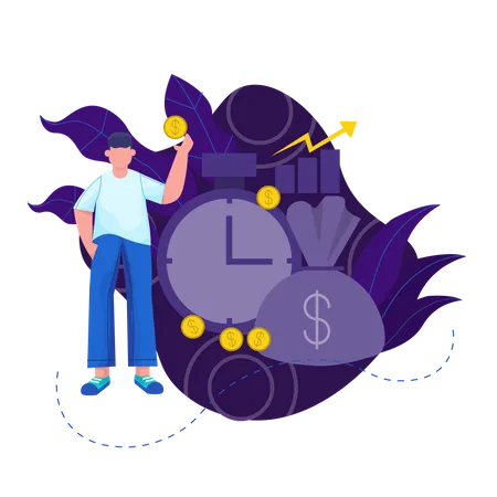 Illustration Of A Financial Businessman Illustration Vector For Landing Page Or Web Illustration
