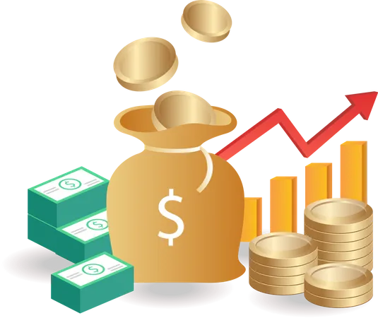 Isometric Illustration Concept Investment Business Profit Income Money Illustration