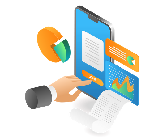 Business investment analysis  Illustration