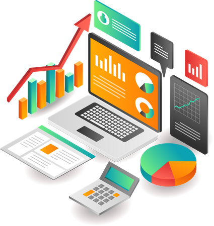 Business investment analysis  Illustration