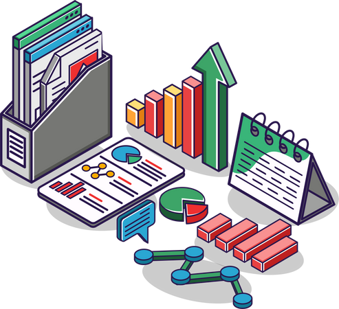 Business investment analysis  Illustration