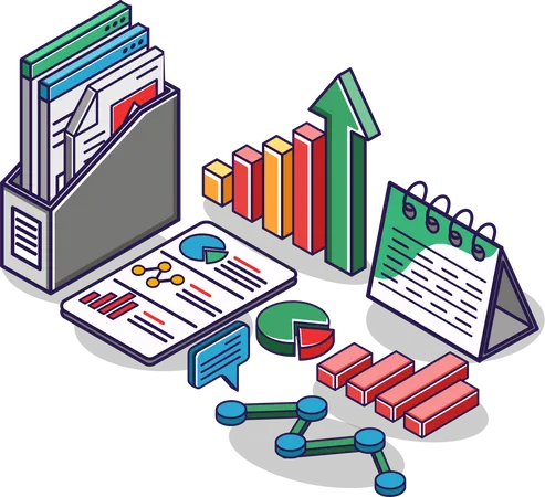 Business investment analysis  Illustration