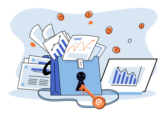 Business investment analysis  Illustration