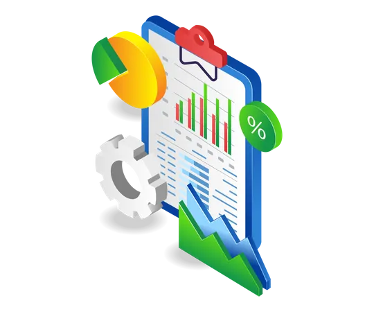 Business investment analytics dashboard  Illustration