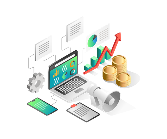 Business investment analytics  Illustration