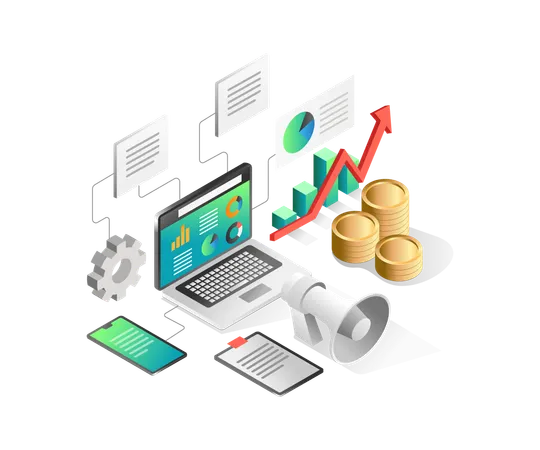 Business investment analytics  Illustration