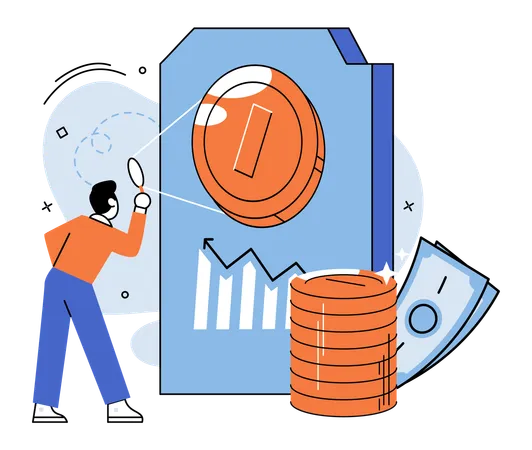 Business investment Buying shares and funds  Illustration