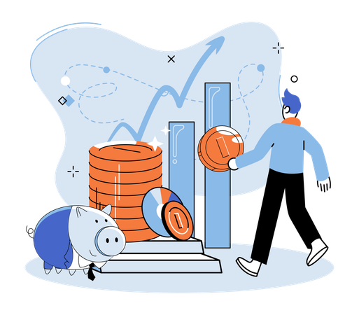 Business investment capital profit and income  Illustration